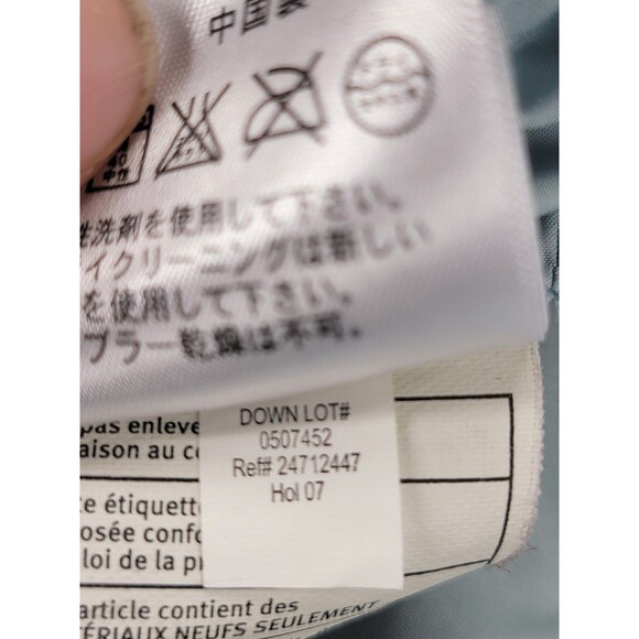 Eddie Bauer Quilted Vest Womens Large Light Blue Premium Goose Down Floral Zip - Picture 6 of 10